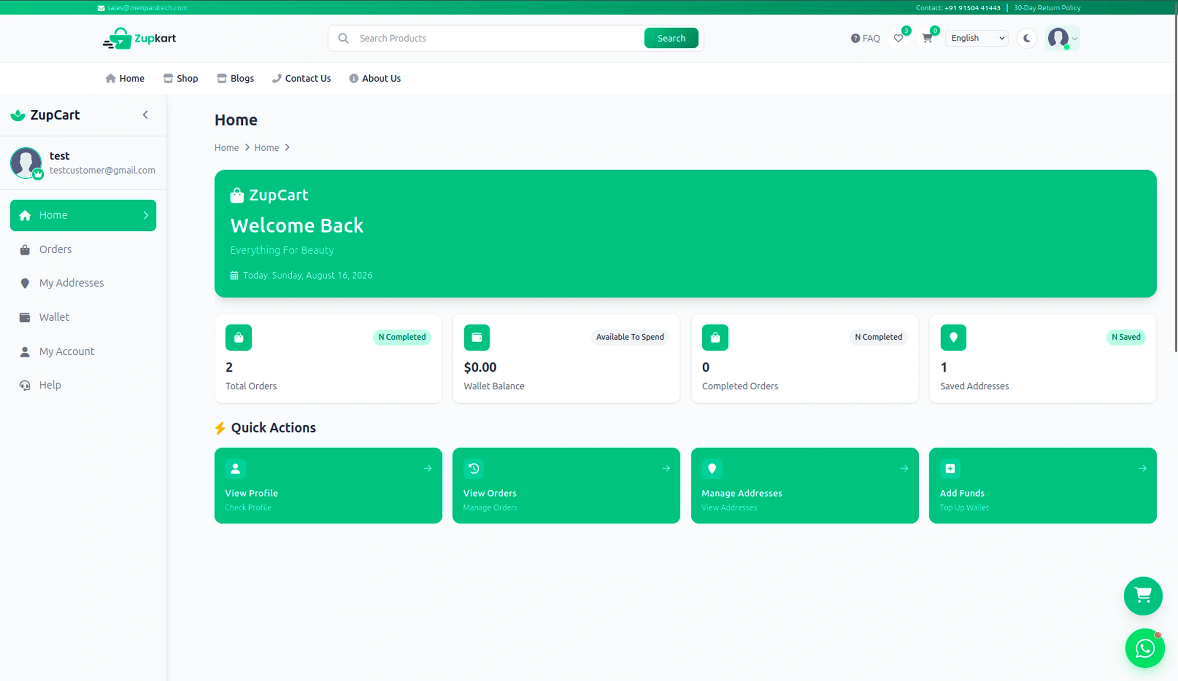 Account Dashboard Preview