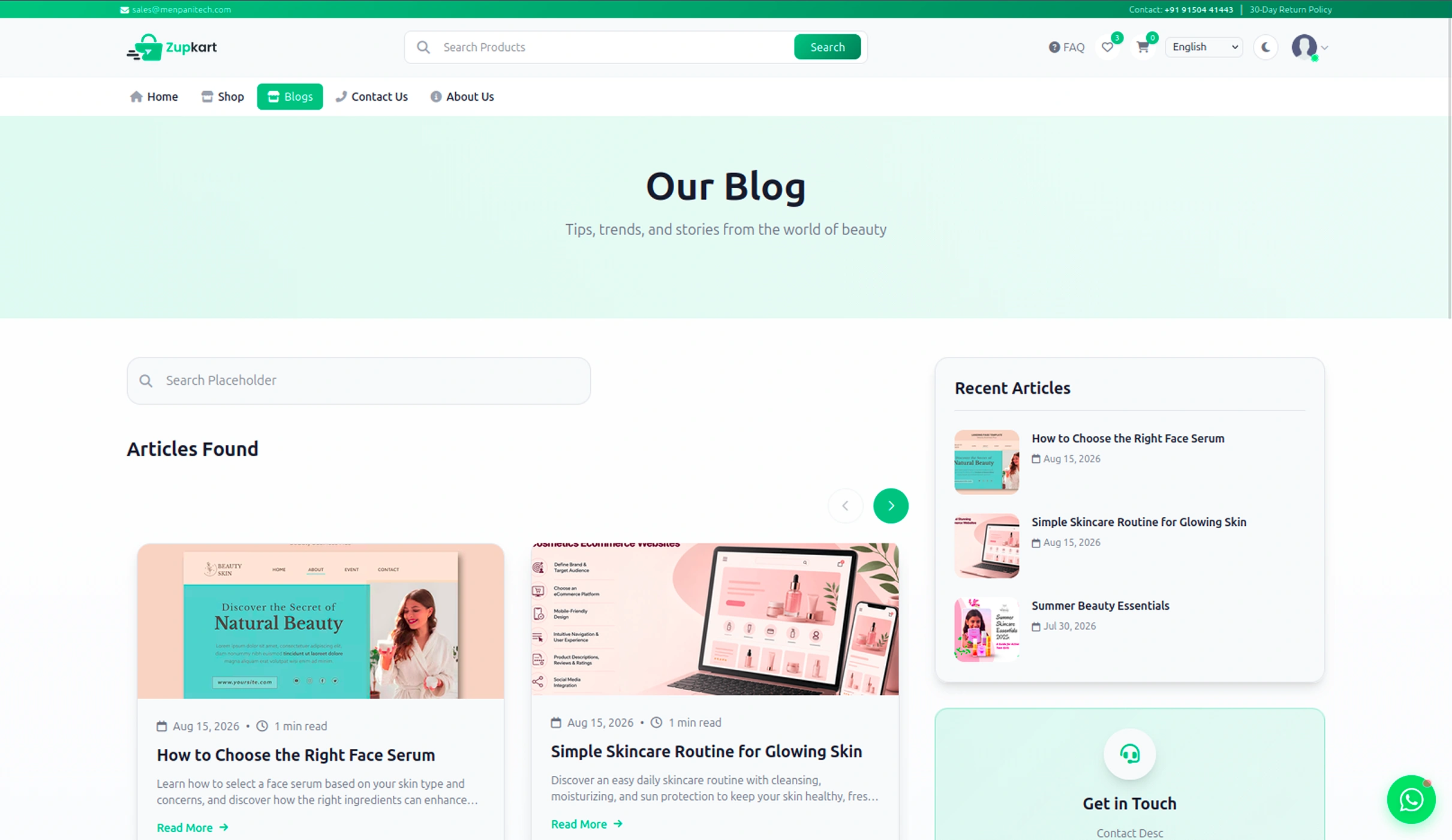 Blog Page Preview